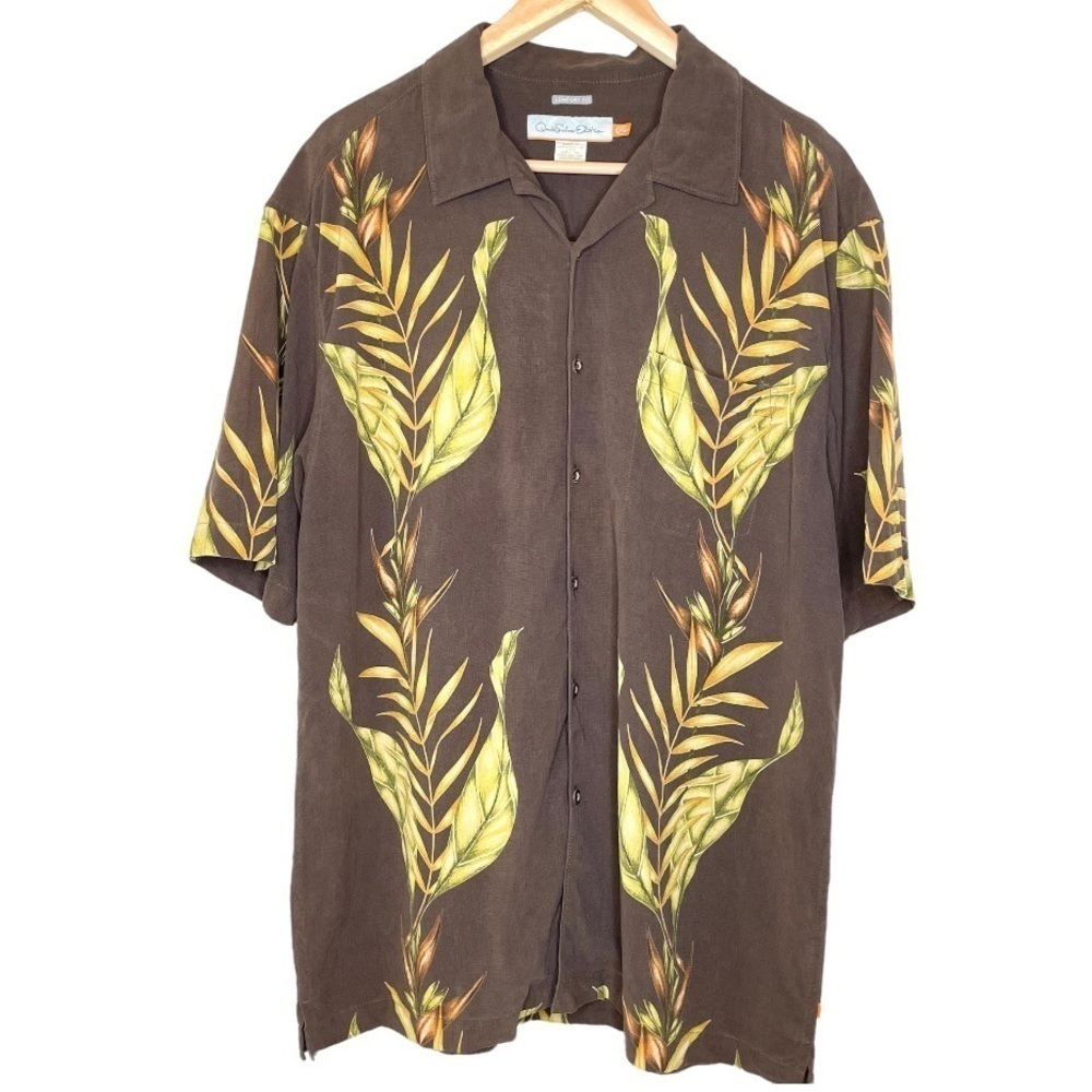 Quiksilver silk Aloha Hawaiian short sleeve shirt large